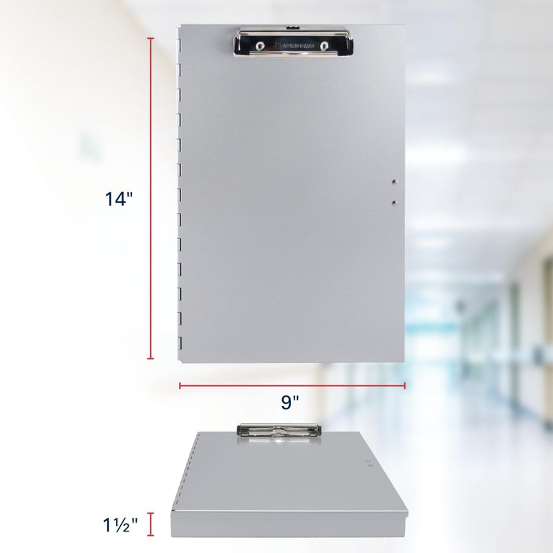 Saunders Tuffwriter Recycled Aluminum Storage Clipboard, 0.5" Clip Capacity, Holds 8.5 x 11 Sheets, Silver - Image 2